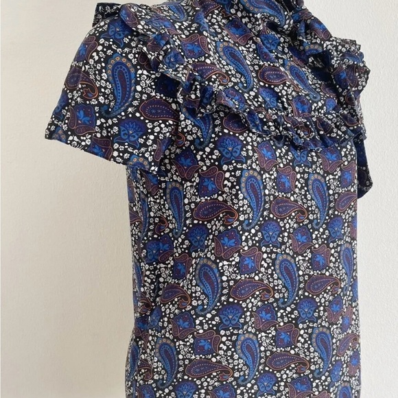 Sandro Paris 100% silk blouse. Blue floral paisley in size S. - Picture 3 of 7
